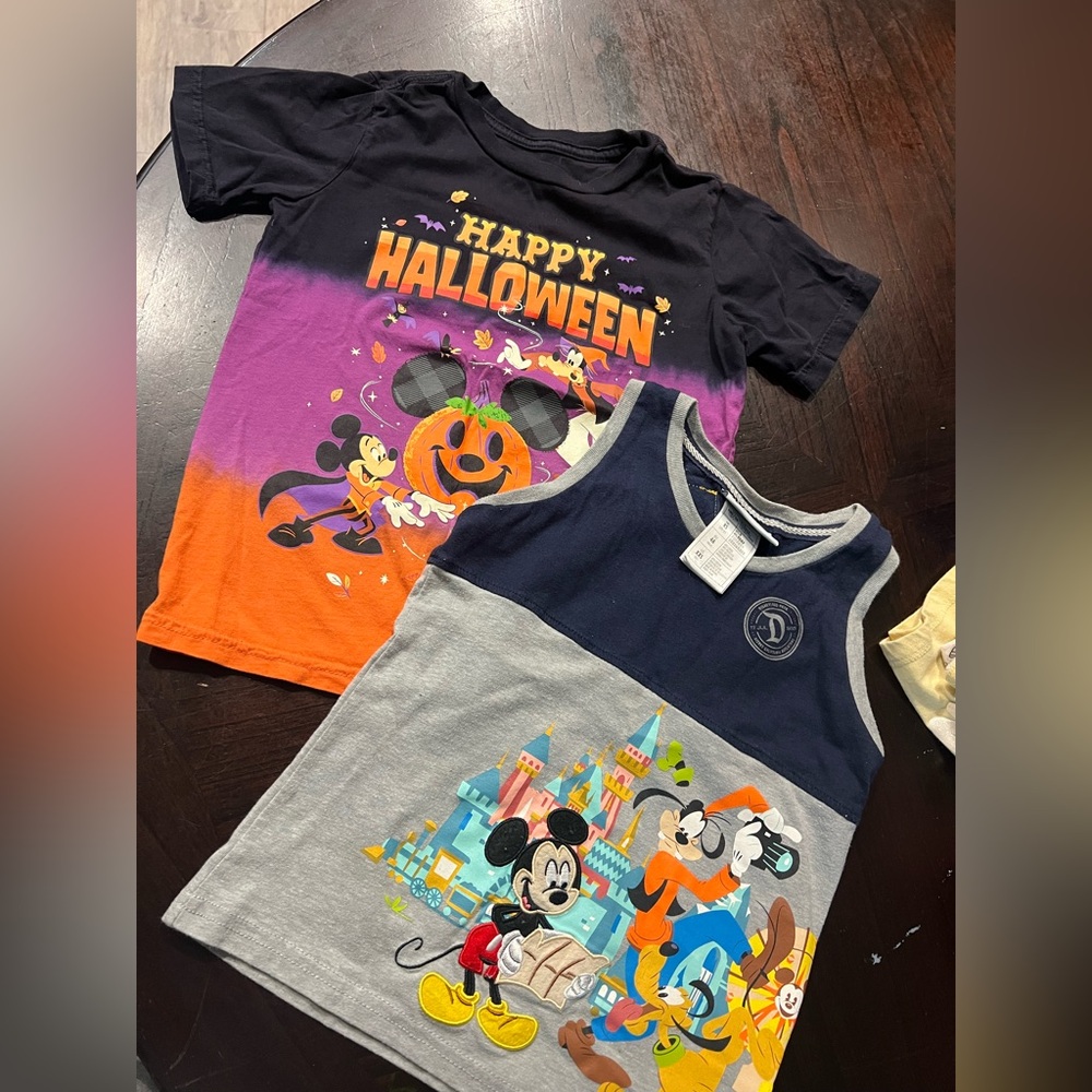 Official Disney Disneyland Parks toddler patch tank Halloween tee bundle